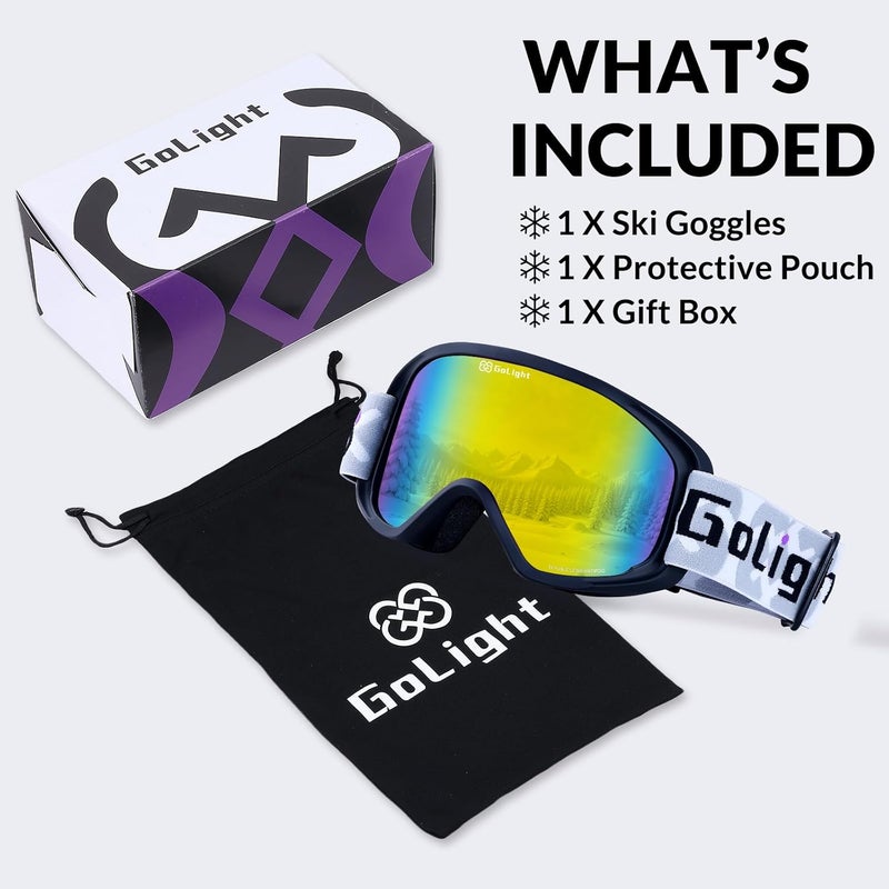 Golight Youth, Teen & Small-Face Adult Ski Goggles – Safe Fit for Small Faces, Anti-Fog Lens & UV400 Full Protection - Image 5